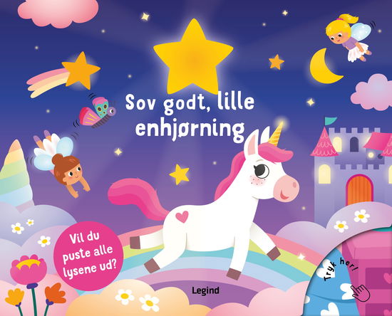 Cover for Pust lyset ud: Pust lyset ud: Sov godt, lille enhjørning (Indbundet Bog) [1. udgave] (2025)
