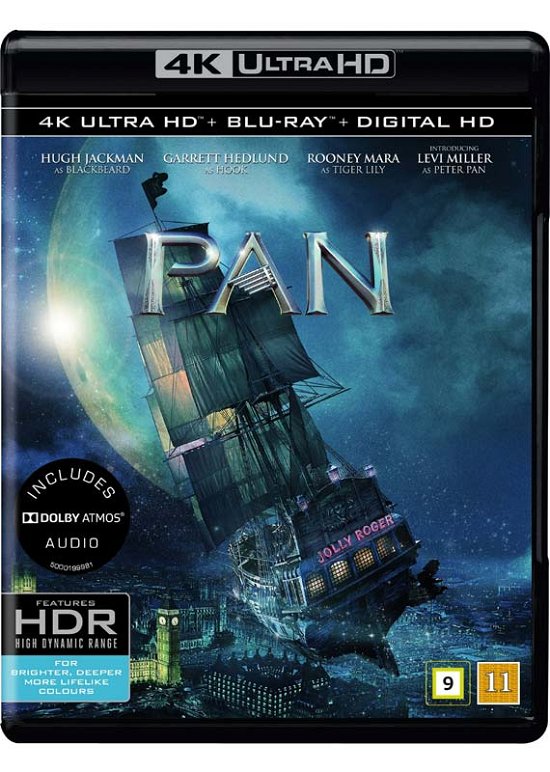 Cover for Hugh Jackman / Garrett Hedlund / Rooney Mara / Levi Miller /  Adeel Akhtar · Pan (4K Ultra HD/BD) (2016)