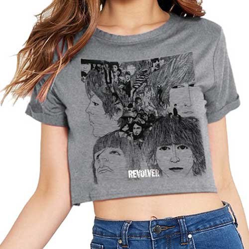 The Beatles Ladies T-Shirt: Revolver (Cropped / Foiled) - The Beatles - Produtos -  - 5055979928423 - 