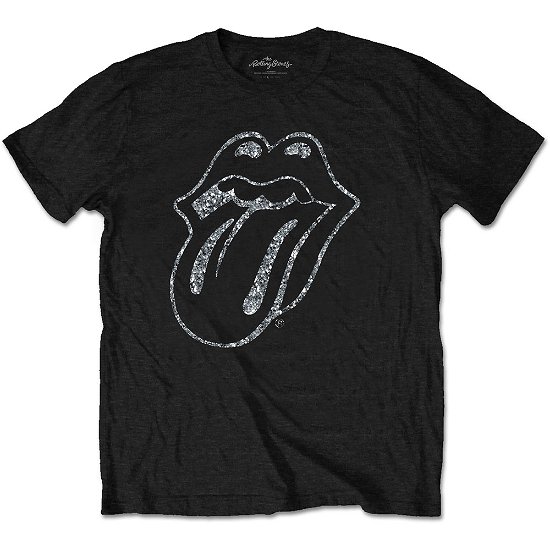 The Rolling Stones Unisex T-Shirt: Tongue (Embellished) - The Rolling Stones - Merchandise -  - 5056170674423 - 