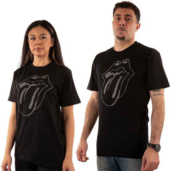 The Rolling Stones Unisex T-Shirt: Tongue (Embellished) - The Rolling Stones - Marchandise -  - 5056170674423 - 