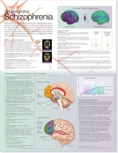 Cover for Anatomical Chart Company · Understanding Schizophrenia Anatomical Chart (Map) (2010)