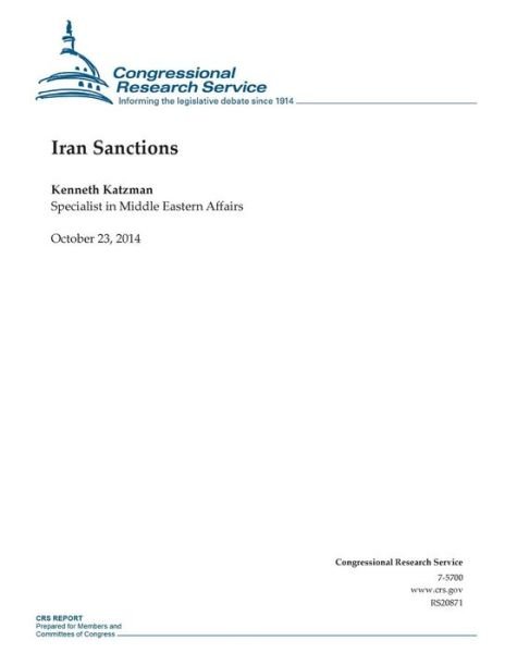 Congressional Research Service · Iran Sanctions (Paperback Book) (2014)