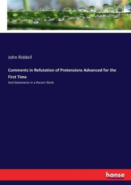 Cover for Riddell · Comments in Refutation of Prete (Bok) (2018)