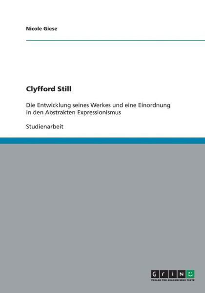 Cover for Giese · Clyfford Still (Bog) [German edition] (2007)