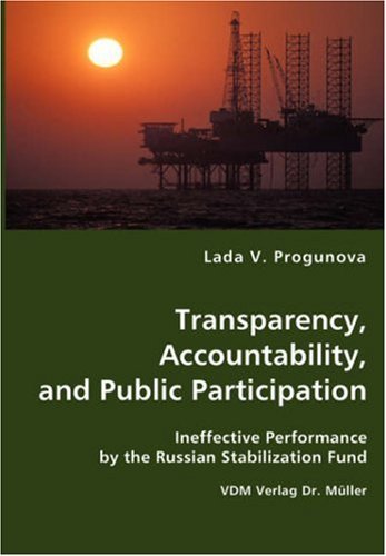 Cover for Lada V. Progunova · Transparency, Accountability and Public Participation (Paperback Bog) (2007)