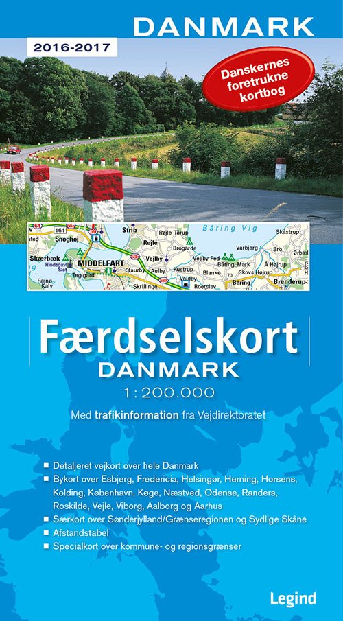 Cover for Legind A/s · Færdselskort Danmark 2016-2017 (Spiral Book) [27th edition] (2015)