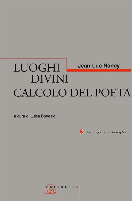 Cover for Jean-Luc Nancy · Luoghi Divini. Calcolo Del Poeta (Book)