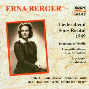 Song Recital 1949 - Erna Berger - Muzyka - Universal Music Gmbh - 0099923116424 - 3 kwietnia 1997