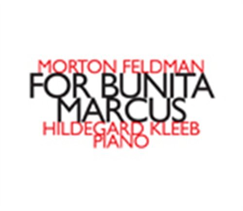 Cover for Morton Feldman · For Bunita Marcus (CD) (2009)