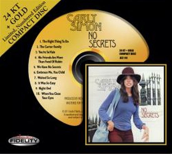 No Secrets 2k-gold CD - Carly Simon - Musikk - AUDIO FIDELITY - 0780014211424 - 27. juni 2011