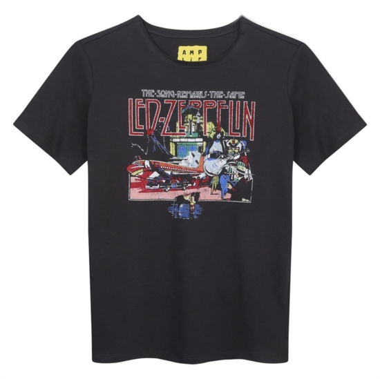 Led Zeppelin - The Song Remains The Same Amplified Vintage Charcoal Kids T-Shirt 7/8 Years - Led Zeppelin - Produtos - AMPLIFIED - 5054488840424 - 1 de dezembro de 2023