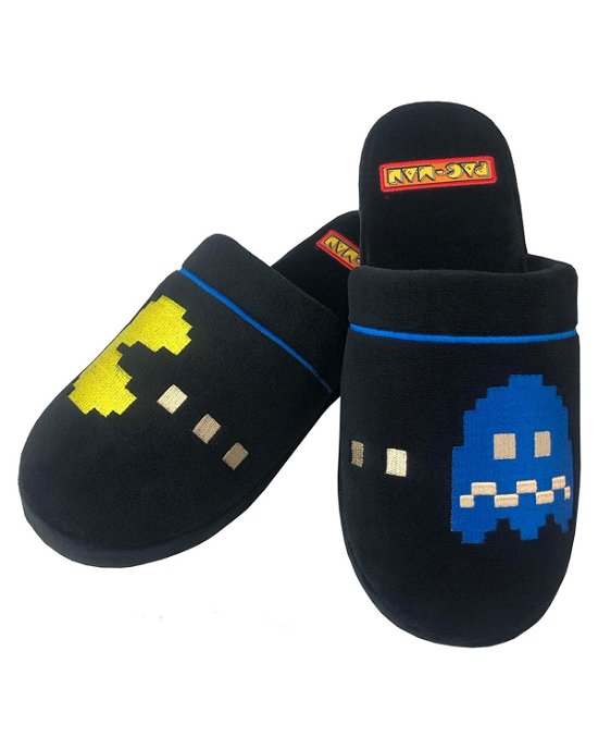 Pac-Man vs Ghost Mule Slippers Black Adult Large UK 8-10 rubber sole˙ - Groovy UK - Merchandise - GROOVY UK LIMITED - 5055437937424 - 