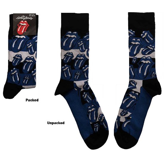 The Rolling Stones Unisex Ankle Socks: Blue Tongues (UK Size 7 - 11) - The Rolling Stones - Merchandise -  - 5056368681424 - 