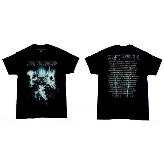 Disturbed Unisex T-Shirt: Apocalypse Date back (Ex-Tour, Back Print) - Disturbed - Merchandise -  - 5056737216424 - 