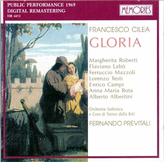 Cover for Orchestra E Coro Rai Torino Previtali Fernando · Gloria (CD) (1992)