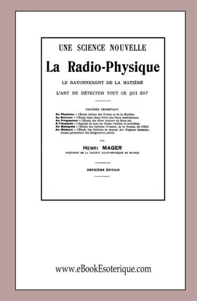 Cover for Henri Mager · La Radio-Physique (Paperback Book) (2020)