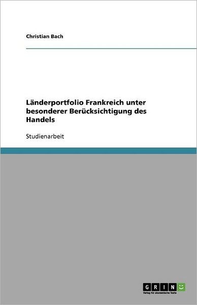 Cover for Bach · Länderportfolio Frankreich unter b (Bog) [German edition] (2009)