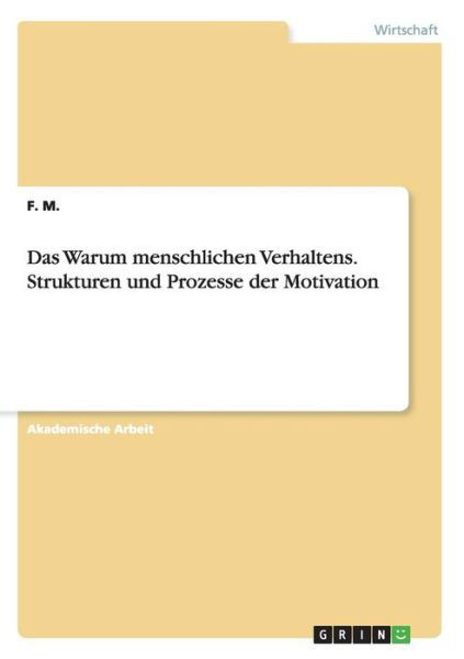 Cover for M. · Das Warum menschlichen Verhaltens. S (Book)