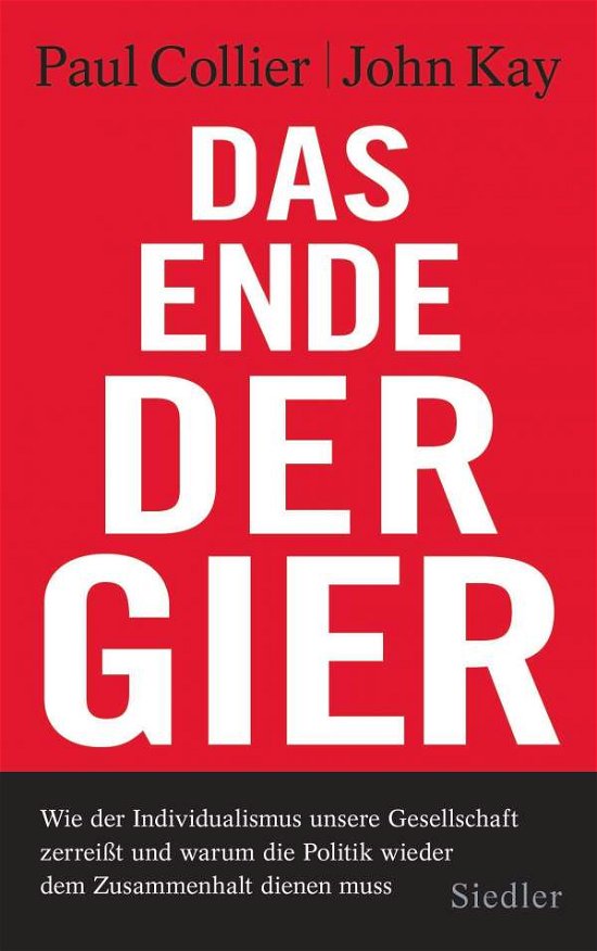 Cover for Paul Collier · Das Ende der Gier (Gebundenes Buch) (2021)