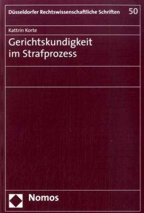 Cover for K. Korte · Gerichtskundigk.Strafprozess (Book)