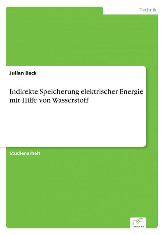 Cover for Julian Beck · Indirekte Speicherung Elektrischer Energie Mit Hilfe Von Wasserstoff (Paperback Book) (2015)