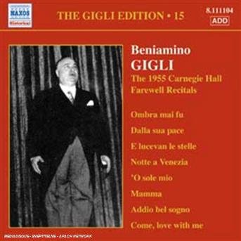 Cover for Beniamino Gigli · GIGLI, Beniamino:Edition, Vol. 15 (CD) (2007)