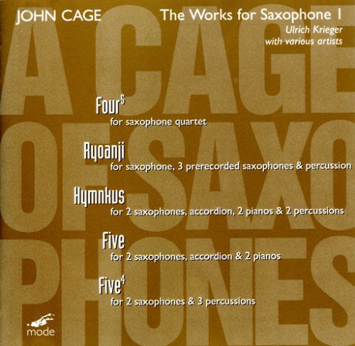 Cover for The Arditti Quartet · John Cage: Cage Edition 24-A Cage Of Saxophones 1 (CD) (2002)