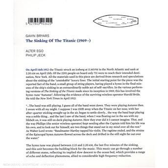 Sinking of the Titanic - Gavin Bryars - Musik - TO&GO - 5027803903425 - 11. december 2007