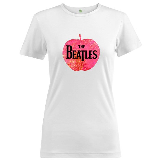 Cover for The Beatles · The Beatles Ladies T-Shirt: Apple Logo (Glitter Print) (T-shirt) [size XS] [White - Ladies edition]