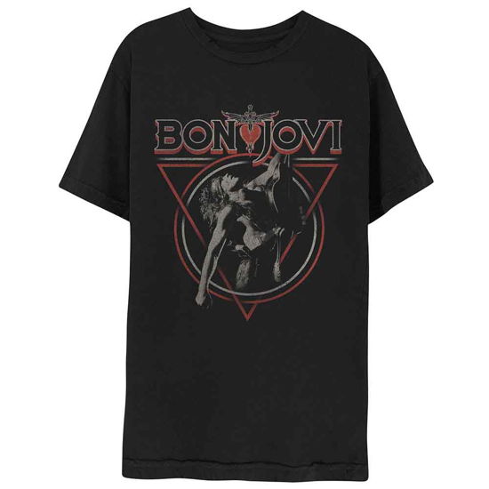 Bon Jovi Unisex T-Shirt: Triangle Overlap - Bon Jovi - Mercancía -  - 5056368671425 - 