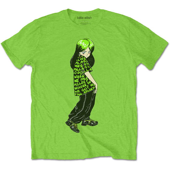 Cover for Billie Eilish · Billie Eilish Unisex T-Shirt: Anime Billie (T-shirt) [size S] [Green - Unisex edition] (2021)