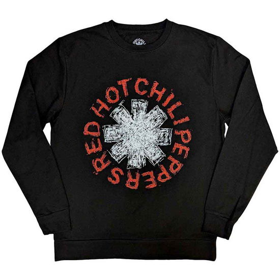 Red Hot Chili Peppers Unisex Sweatshirt: Scribble Asterisk (Black) - Red Hot Chili Peppers - Produtos - - 5056737293425 - 10 de outubro de 2024
