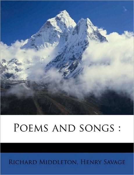 Cover for Middleton, Professor of Music Richard (Newcastle University UK) · Poems and Songs (Paperback Book) (2010)