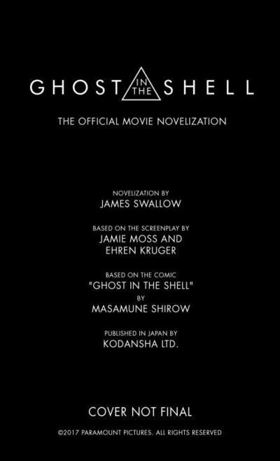 Cover for James Swallow · Ghost in the Shell: The Official Movie Novelization (Paperback Book) (2017)