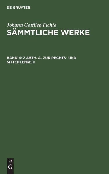 Cover for Fichte · [Sämmtliche Werke] [Sämmtliche W (Book) (1965)