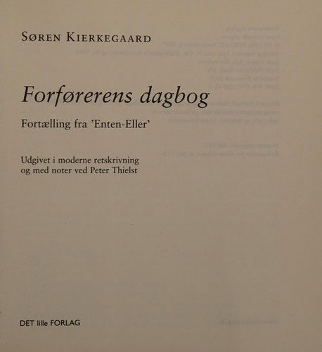 Cover for Kierkegaard · 16 × 17.: Forførerens dagbog (Sewn Spine Book) [2nd edition] (2007)