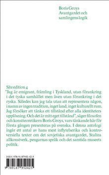 Cover for Boris Groys · Site Editions: Avantgardet och samlingens logik (Taschenbuch) (2012)
