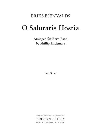 O Salutaris Hostia - - Bøger - Edition Peters - 9790300762425 - 21. april 2022