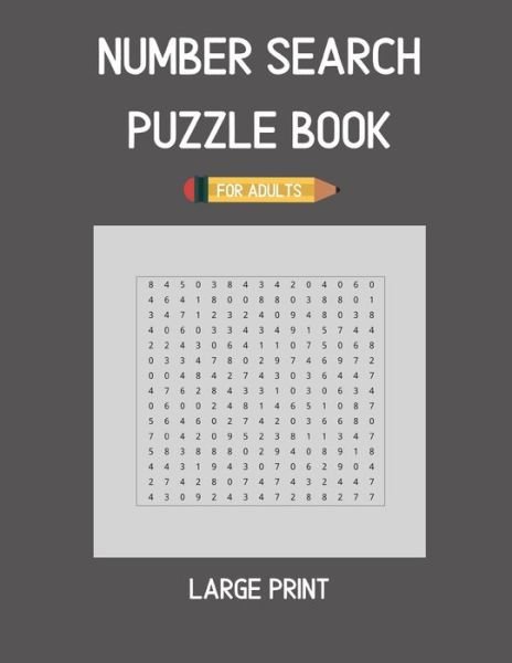 Cover for 8333 Publishing · Number Search Puzzle Book For Adults - Large Print (Paperback Book) (2020)