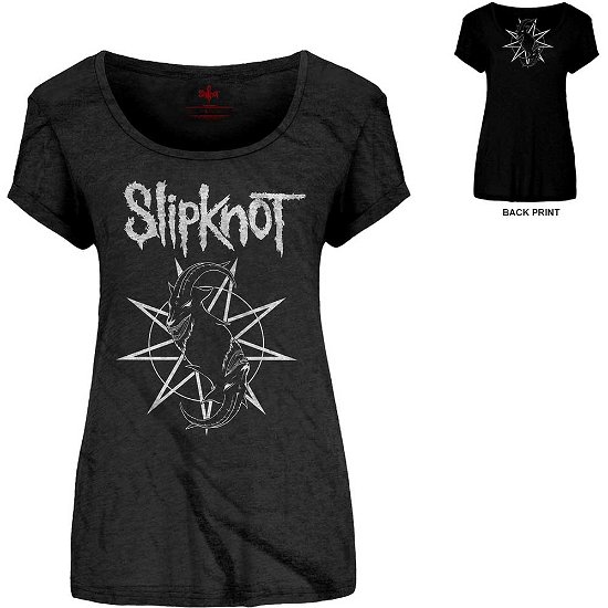 Cover for Slipknot · Slipknot Ladies T-Shirt: Goat Star Logo (Back Print) (T-shirt) [size M] [Black - Ladies edition]