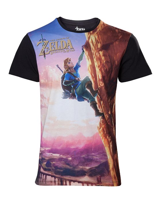 Zelda Breath of the Wild - All over Link Climbing T-shirt- M (Ts590343zel-m) - Bioworld Europe - Merchandise -  - 8718526535426 - 