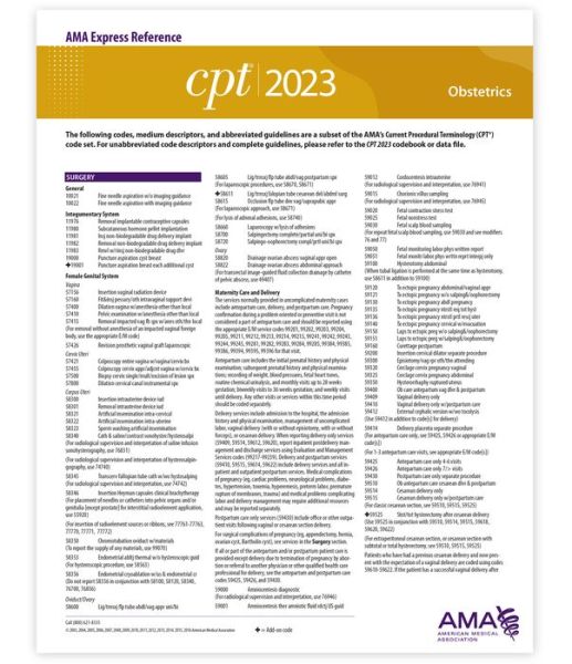 Cover for American Medical Association · CPT 2023 Express Reference Coding Card (Book) (2022)