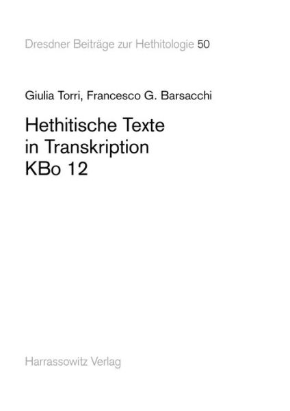 Cover for Torri · Hethitische Texte in Transkriptio (Book) (2018)