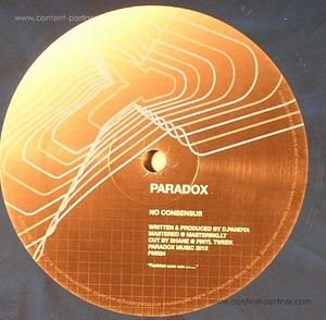 Cover for Paradox · No Consensus / Hold the Beat (12&quot;) (2012)