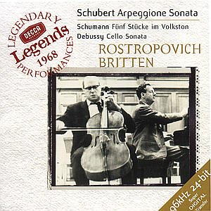 Cover for Schubert / Schumann / Debussy / Rostropovich · Arpeggione Sonata / Funf Stucke Im Volkston (CD) (1999)