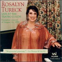 Cover for Rosalyn Tureck · Live at Teatro Colon (CD) (1994)