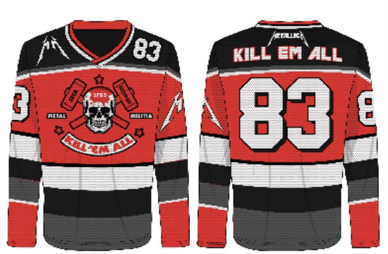 Metallica Kill Em All 83 Hockey Jersey Small - Metallica - Produtos - AMPLIFIED - 5054488878427 - 8 de abril de 2024