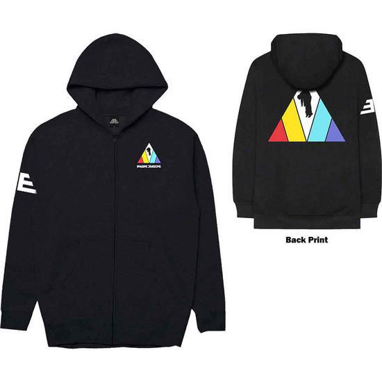 Cover for Imagine Dragons · Imagine Dragons Unisex Zipped Hoodie: Triangle (Black) (Back Print) (Hoodie) [size L] [Black - Unisex edition] (2019)