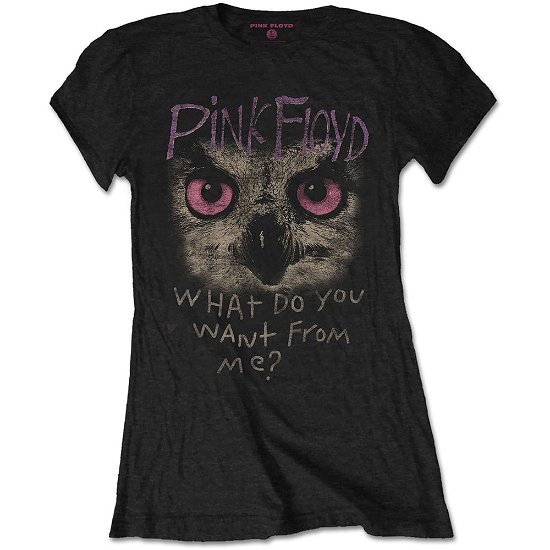 Pink Floyd Ladies T-Shirt: Owl - WDYWFM? - Pink Floyd - Koopwaar -  - 5056368664427 - 